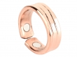 Copper Ridged Lines Magnetic Ring Open Cuff