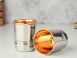 Elegant Stainless Steel Tumblers with Copper Accents - Set of 2