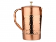 Hammered and Plain Pattern Pure Copper Pitcher  With Tumblers  Ayurveda Health Set
