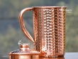 Hand Beaten Pure Copper Jug with Lid for Storing Drinking Water