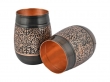 Handcrafted Floral Copper Tumblers Set of 2 Ayurvedic Barrel Style 250 ml 