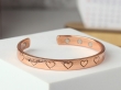 Handcrafted Pure Copper Engraved Hearts Cuff Bracelet
