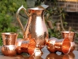 Mughlai Style Copper Jug with Four Matching Tumblers