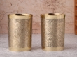 Pure Brass Straight Glass Decorative Tumbler for Serving Water