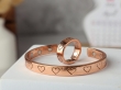 Pure Copper Heart Magnetic Bracelet Ring Set