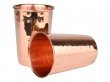 Set of 2 Hammered Copper Tumblers 350ml Uncoated Unlined