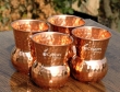 Set of Four Mughlai Style Hand Hammered Copper Tumblers