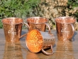 Set of Four Pure Copper Hammered Cups