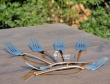 Set of Six Copper Plated Stainless Steel Forks