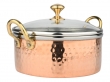 Copper  Stainless Steel Cookware Pot with Glass Lid with Golden Handles