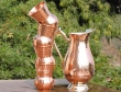 Mughlai Style Copper Jug with Four Matching Tumblers