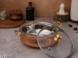 Premium Copper Cooking  Serving Bowl with Brass Handles