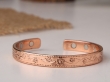 Pure Copper Flower Engraved Magnetic Cuff