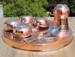 Hand Hammered Copper Thali with Assorted Accessories