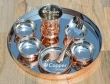 Hand Hammered Copper Thali with Assorted Accessories