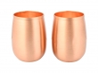Barrel Shaped Pure Copper Tumblers Set of 2 Ayurvedic Plain 250 ml