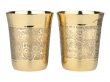 Brass Glass Tumbler with Artistic Design Perfect for Yoga and Ayurveda
