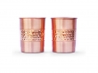 Copper Tumbler Set of 2 Hammered and Plain 250 Ml Capacity Straight