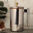Copper and Stainless Steel Jug Outer Stainless Steel and Inner Copper Jug For Ayurveda Health Benefits 1.5 Liter Brass Knob