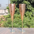 Engraved Copper Plated Brass Champagne Glass Set