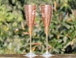 Engraved Copper Plated Brass Champagne Glass Set