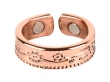 Engraved Floral Copper Ring with Magnets