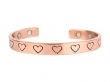 Handcrafted Pure Copper Engraved Hearts Cuff Bracelet
