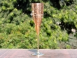 Intricately Designed Brass Champagne Glass With Copper Lining