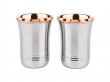Premium Stainless Steel Tumblers with Copper Rim - Set of 2