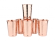 Pure Copper Hammered Drinking Tumbler Set of 6