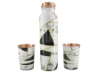 Pure Copper Water Bottle with 2 Tumblers Set Reaping Ayurvedic Benefits with GIFT PACKAGING