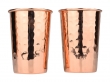 Set of 2 Hammered Copper Tumblers 350ml Uncoated Unlined