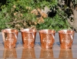 Set of Four Pure Copper Hammered Cups