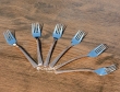 Set of Six Copper Plated Stainless Steel Forks