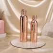 Set of Two Hammered Water Bottles for and Storing Drinking Water
