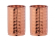 Set of Two Pure Copper Hammered Tumblers