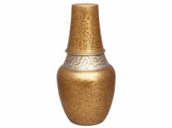 Bedside Water Carafe with Tumbler Capacity 1.4 Liter Silver Gold