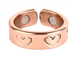 Copper Heart Design Magnetic Ring -Open Adjustable