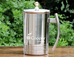 Copper Jug Outer Stainless Steel with Lid for Storing Water