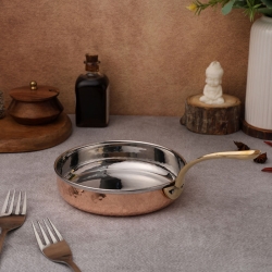 Copper Stainless Steel Fry Pan with Heat Resistant Handle