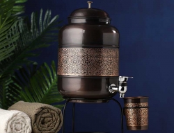 Copper Water Dispenser With Glass a