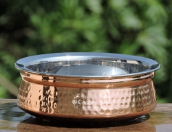 Copper and Stainless Steel Serving Bowl