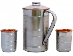 Fridge Bottle with Inner Copper Lining and Stainless Steel Outer 
