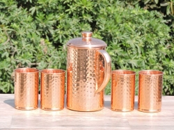 Hammered Copper Jug with Four 