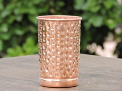 Hammered Copper Tumbler Made of Pure Copper for Storing and Drink