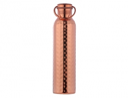 Hammered Copper Water Bottle with Carrying Handle