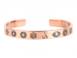 Handcrafted 7 Chakra Copper Cuff with Symbols