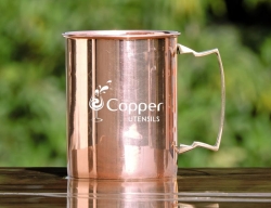 Handmade Plain Copper Mug with Brass Handles