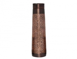 Light House Copper Water Bottle Etching Pattern 1000 Ml Capacity