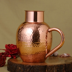 Premium Copper Pitcher With Bowl